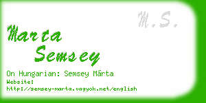 marta semsey business card