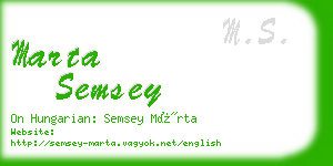 marta semsey business card